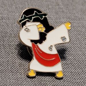 Dabbing Messiah Joyful Jesus Dancing Novelty Enamel Pin
